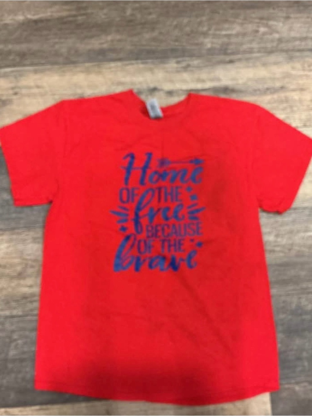 Kids Red Graphic Tee - "Home of the Free"